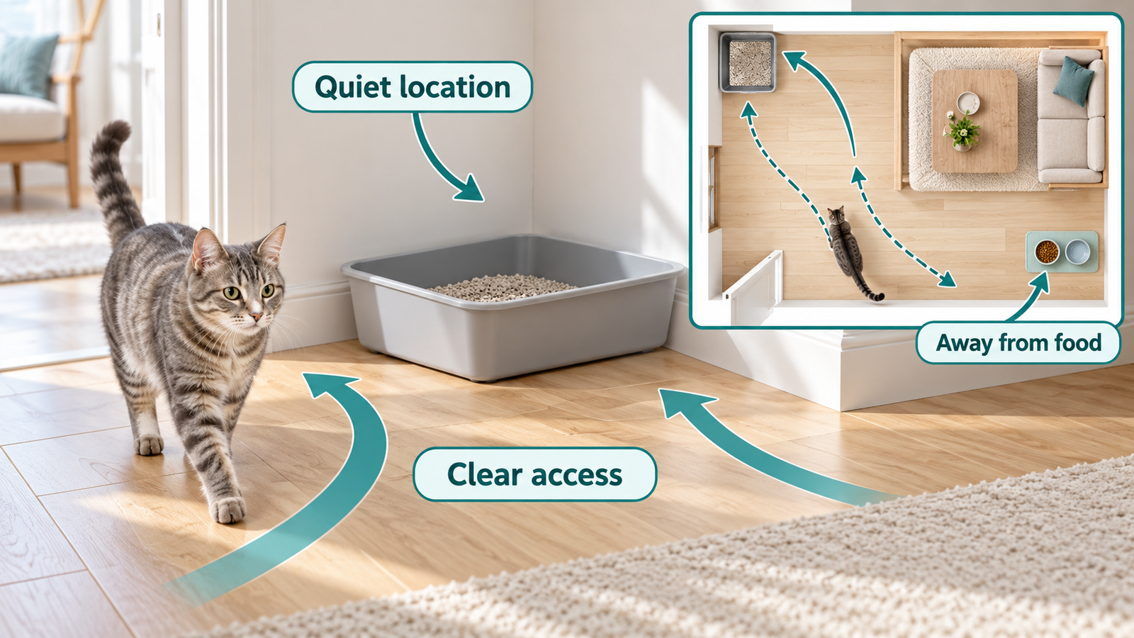 Where to Put a Cat Litter Box: A Room-by-Room Check